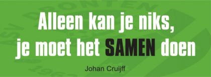 alleen kan je niks, je moet het samen doen.